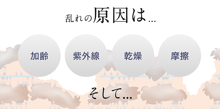 肌のラメラ構造が崩れる原因。加齢・紫外線・乾燥・摩擦などの影響