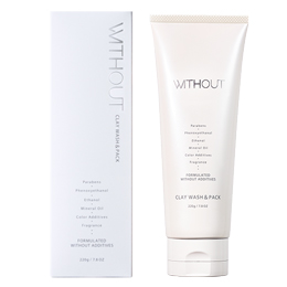 ウィズアウト クレイウォッシュ＆パック＜洗顔料・パック＞